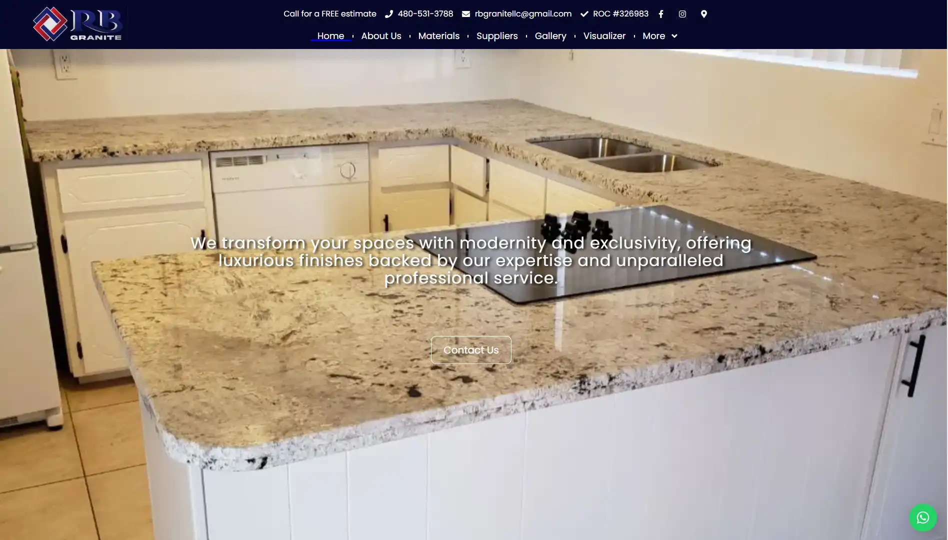 Imagen de la web rb granite
